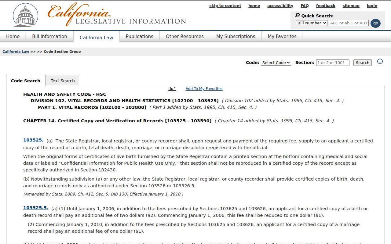 Richmond neighbors lookup California vital record statute